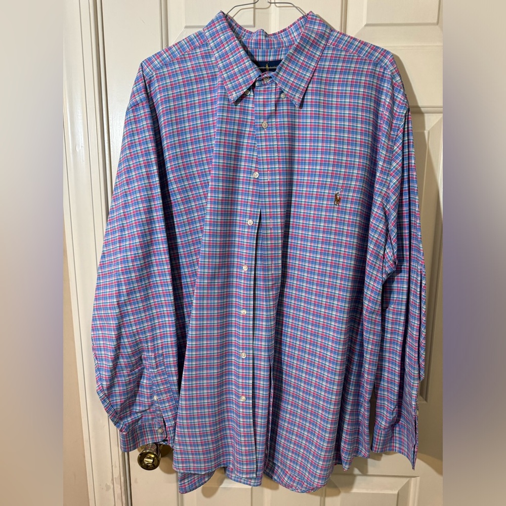 Polo by Ralph Lauren long sleeve dress shirt with full color embroidery 3XL